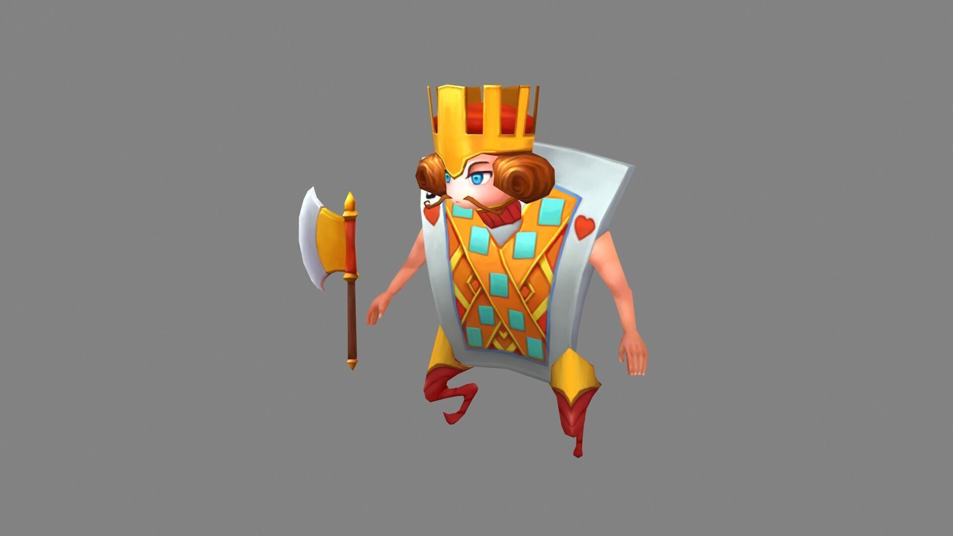 Jack in playing cards Low-poly 3D model_1