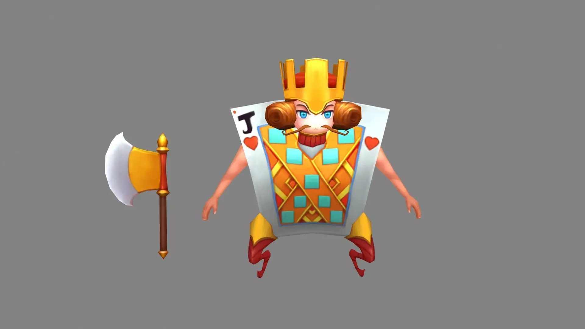 Jack in playing cards Low-poly 3D model_0