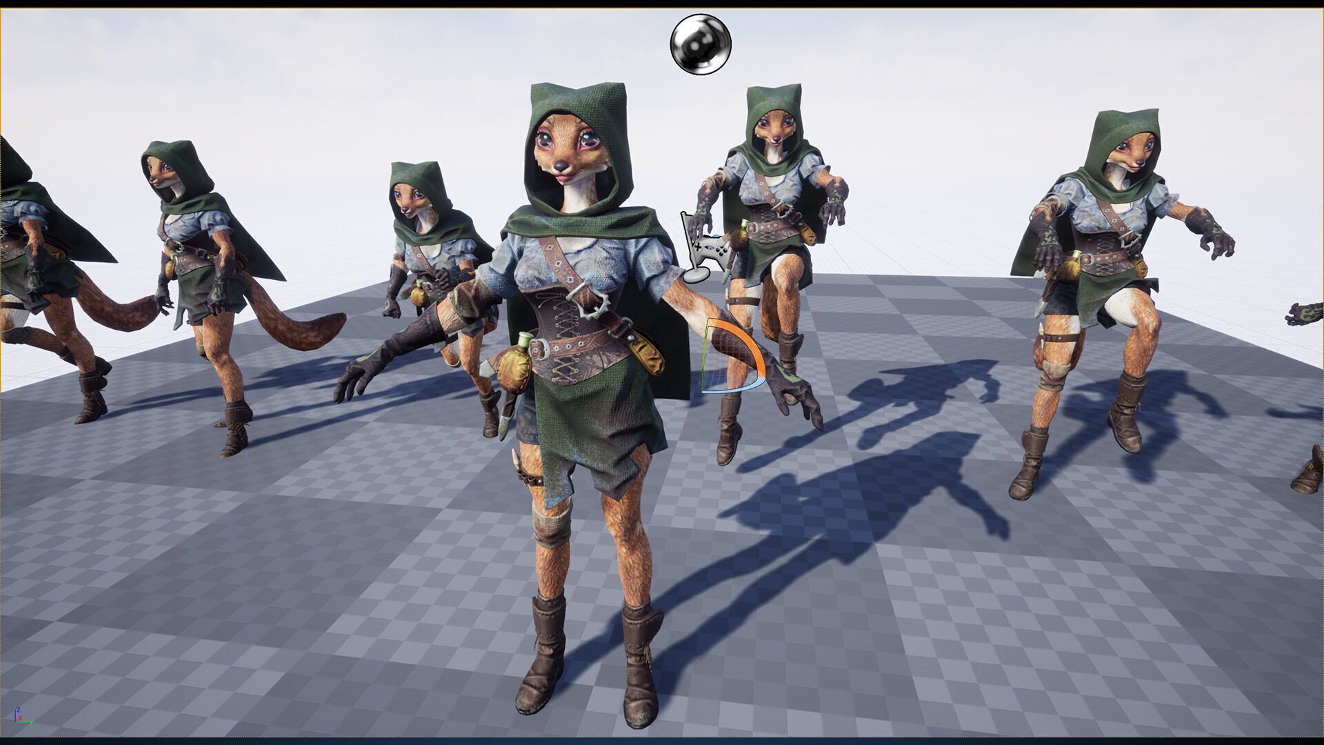 Ermine Girl Pathfinder Low-poly 3D model_3