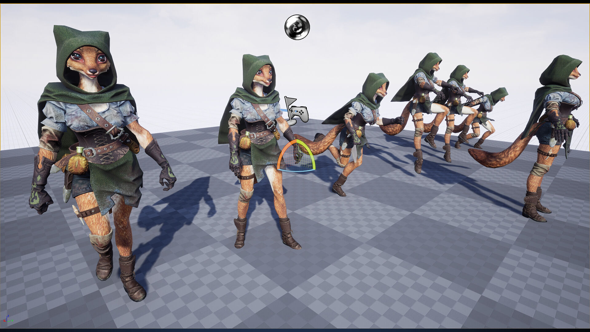 Ermine Girl Pathfinder Low-poly 3D model_4