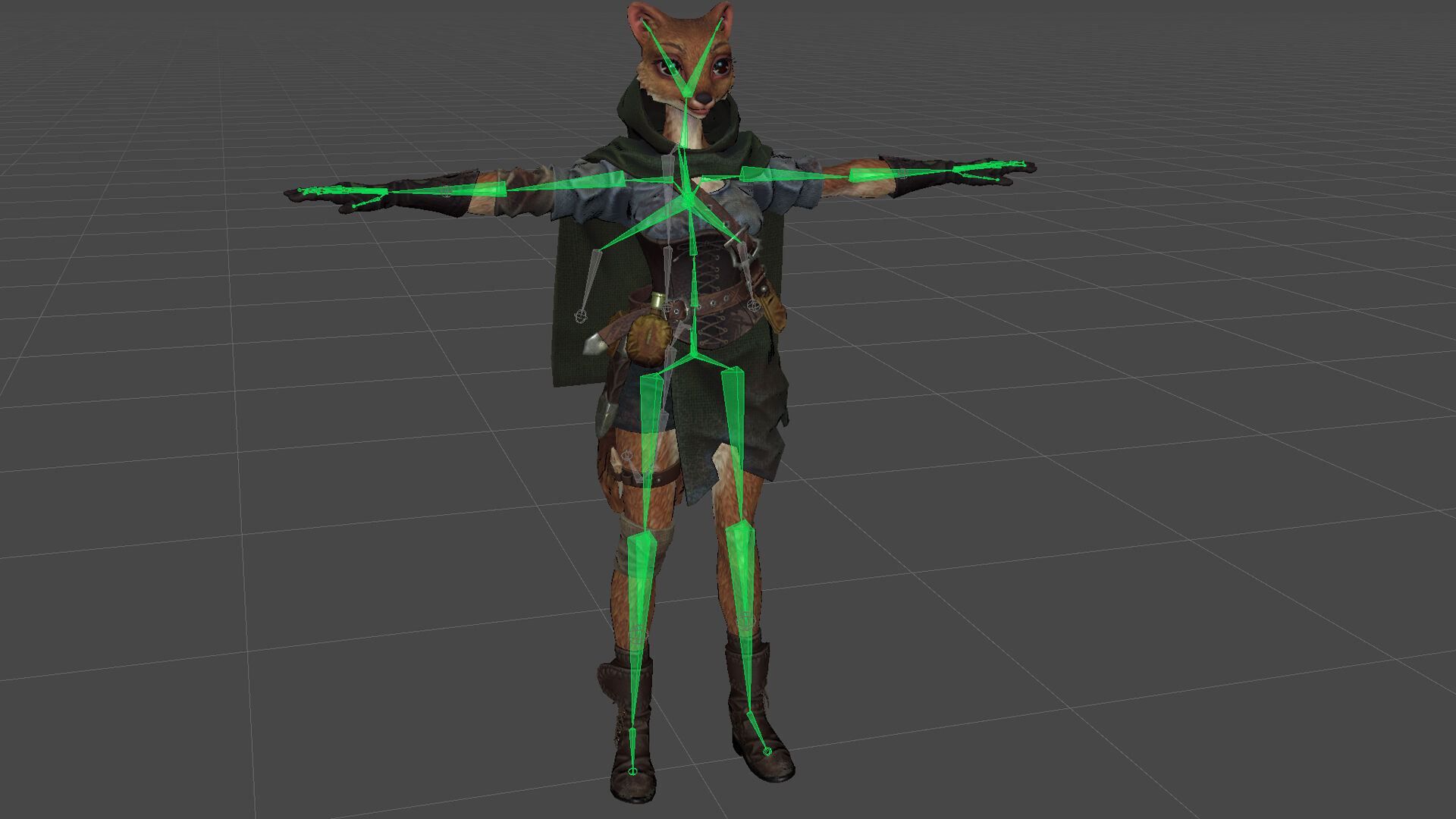 Ermine Girl Pathfinder Low-poly 3D model_21
