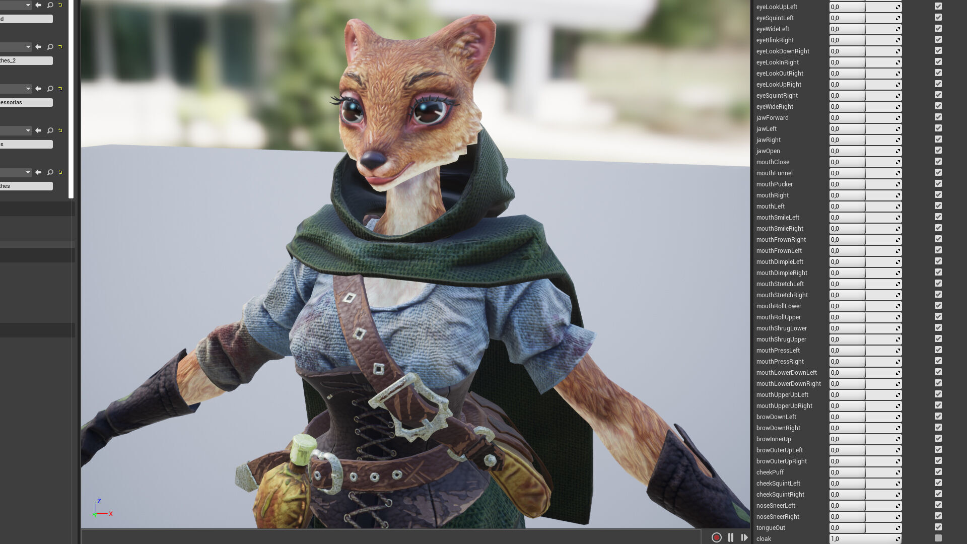 Ermine Girl Pathfinder Low-poly 3D model_9