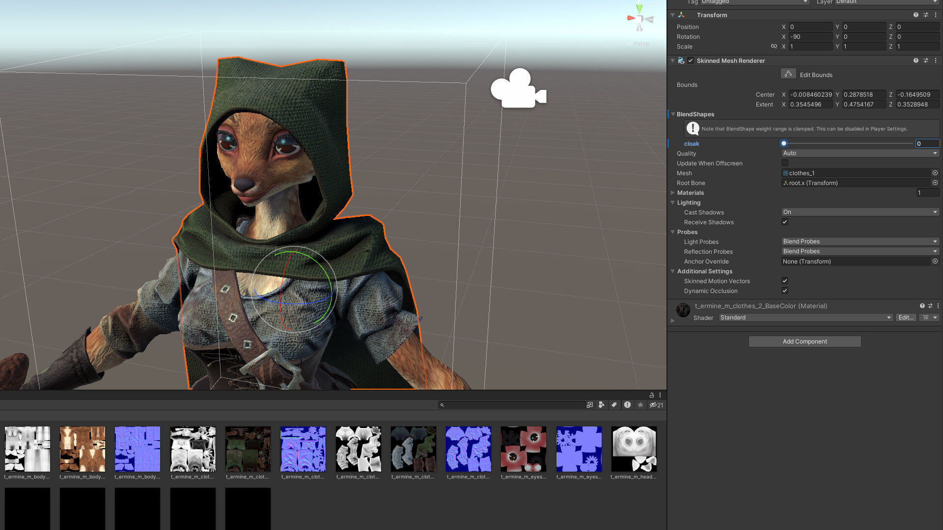 Ermine Girl Pathfinder Low-poly 3D model_20