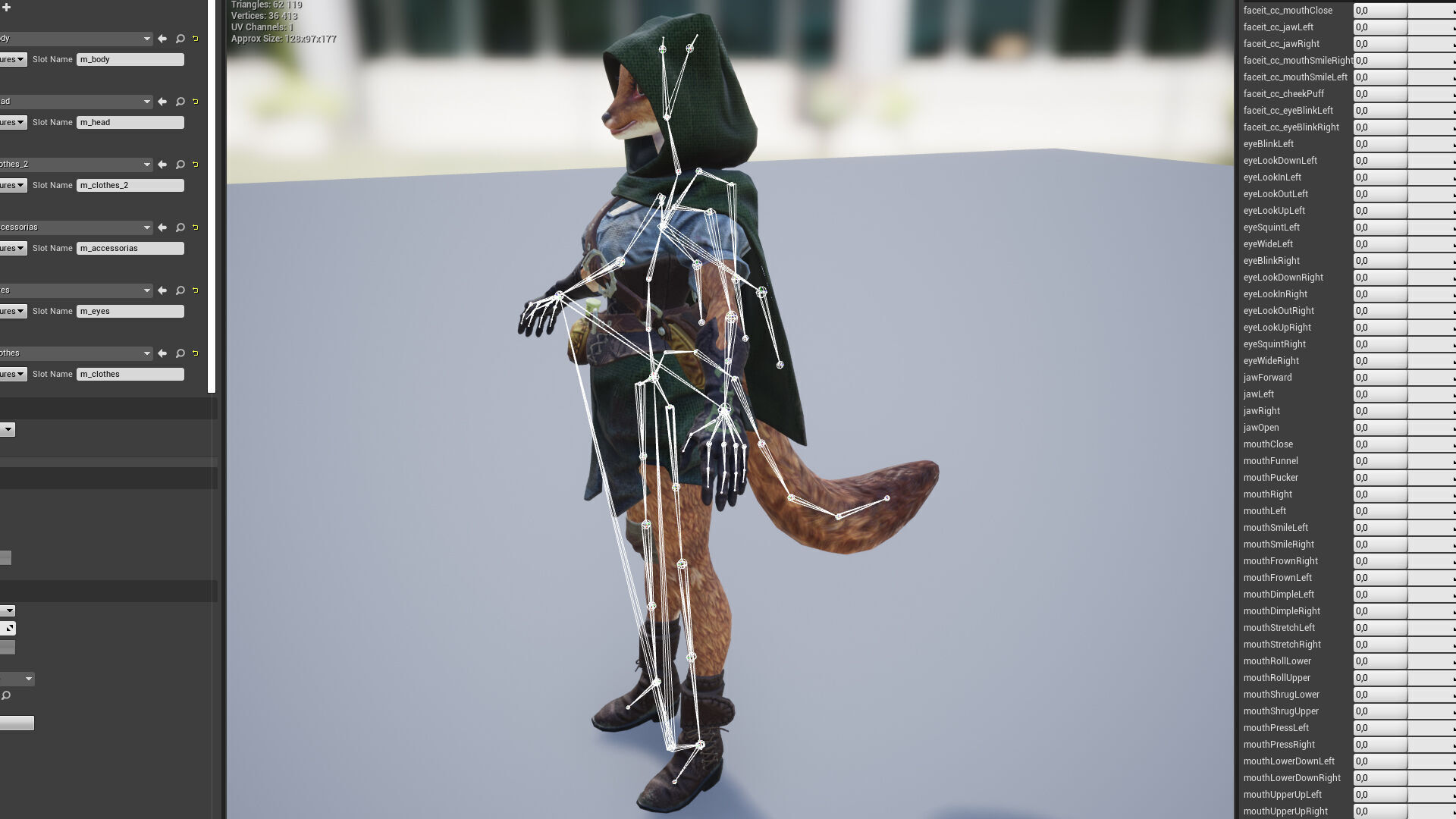 Ermine Girl Pathfinder Low-poly 3D model_7