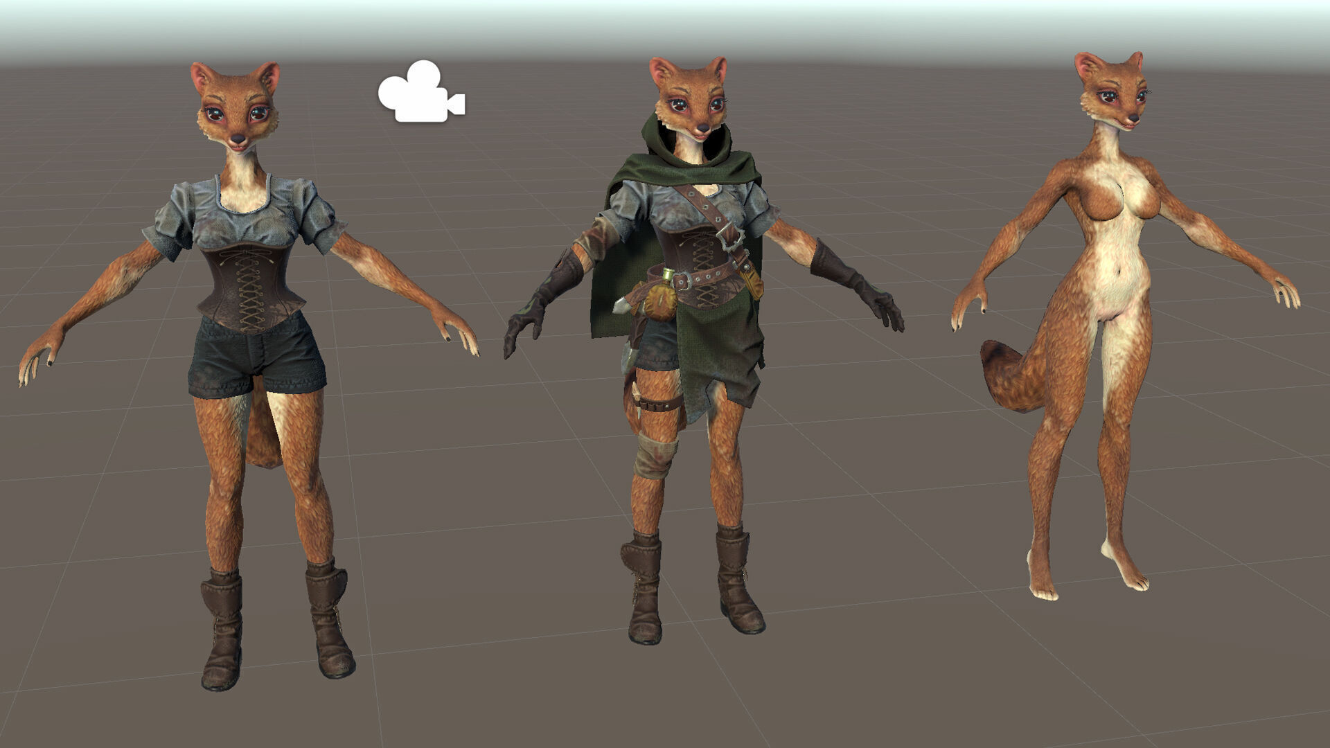 Ermine Girl Pathfinder Low-poly 3D model_15