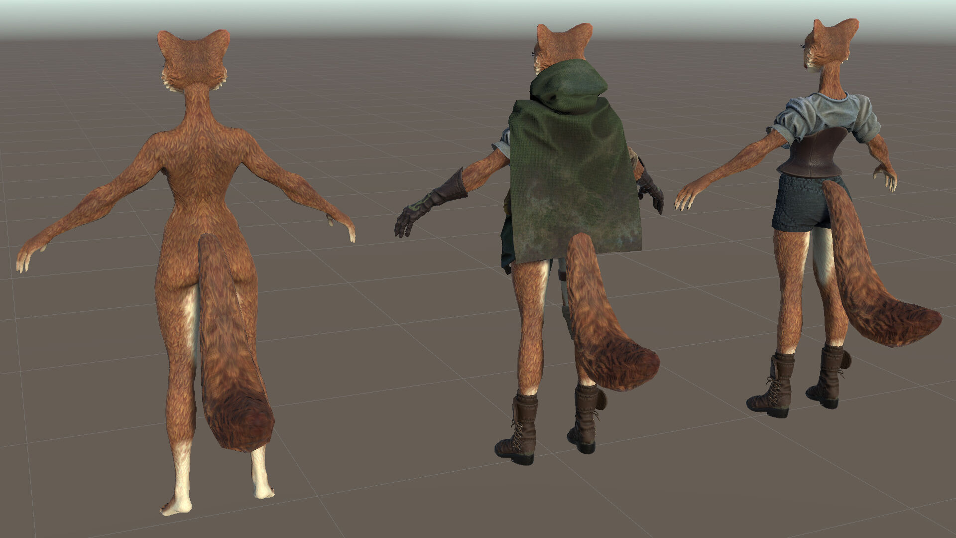 Ermine Girl Pathfinder Low-poly 3D model_16