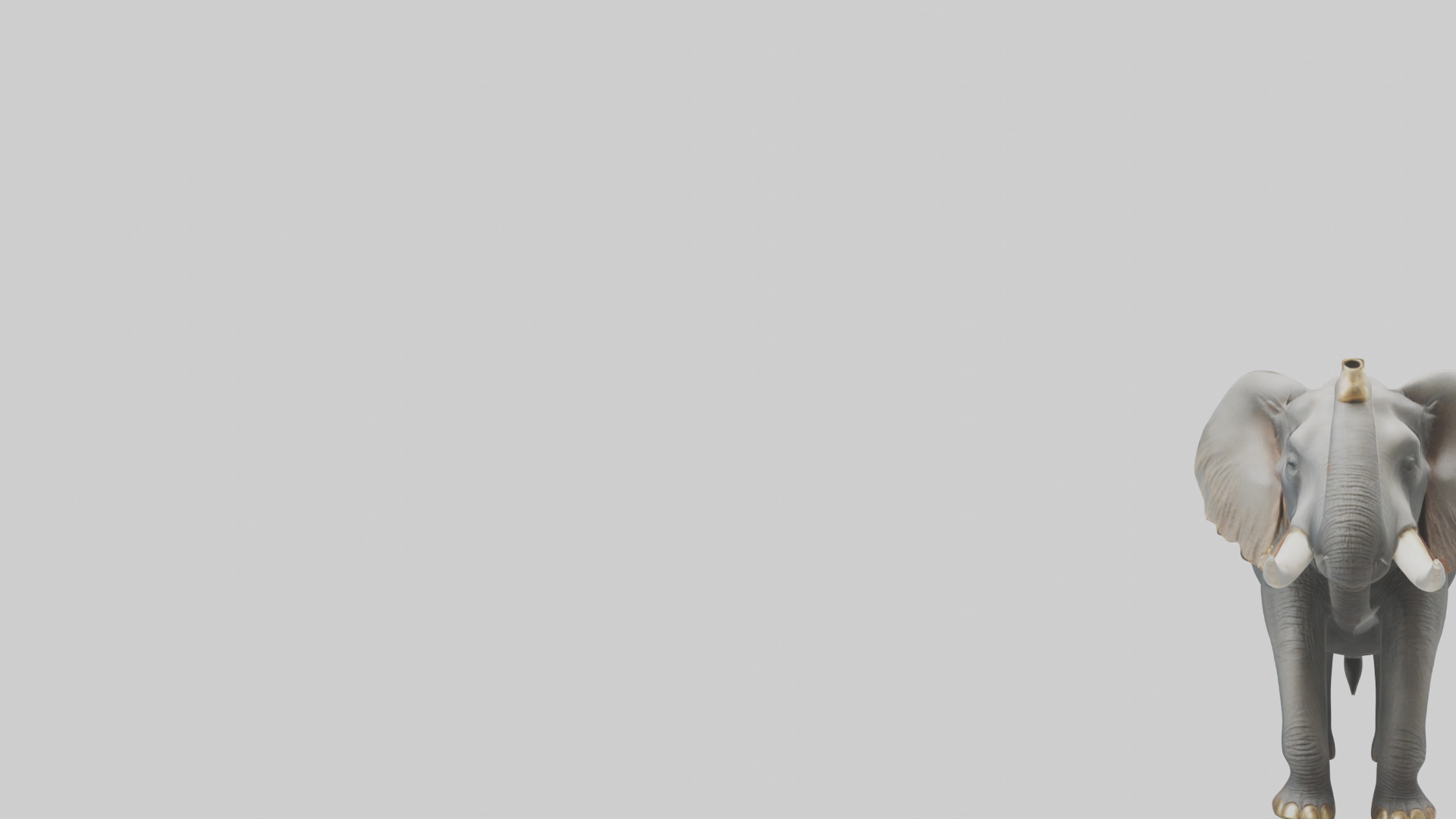 Elephant trumpeting model Low-poly 3D model_21