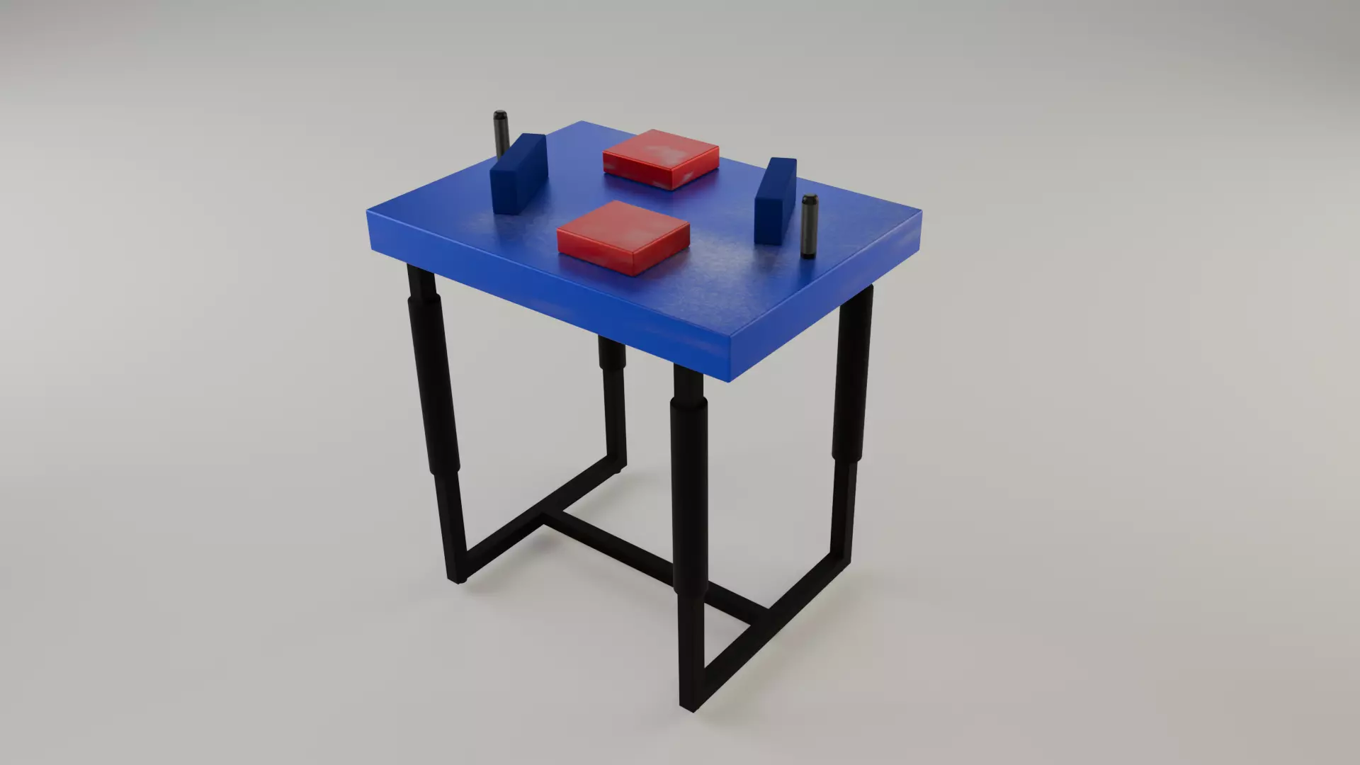Red and Blue Arm Wrestling Table 3D Model Blender 3D model