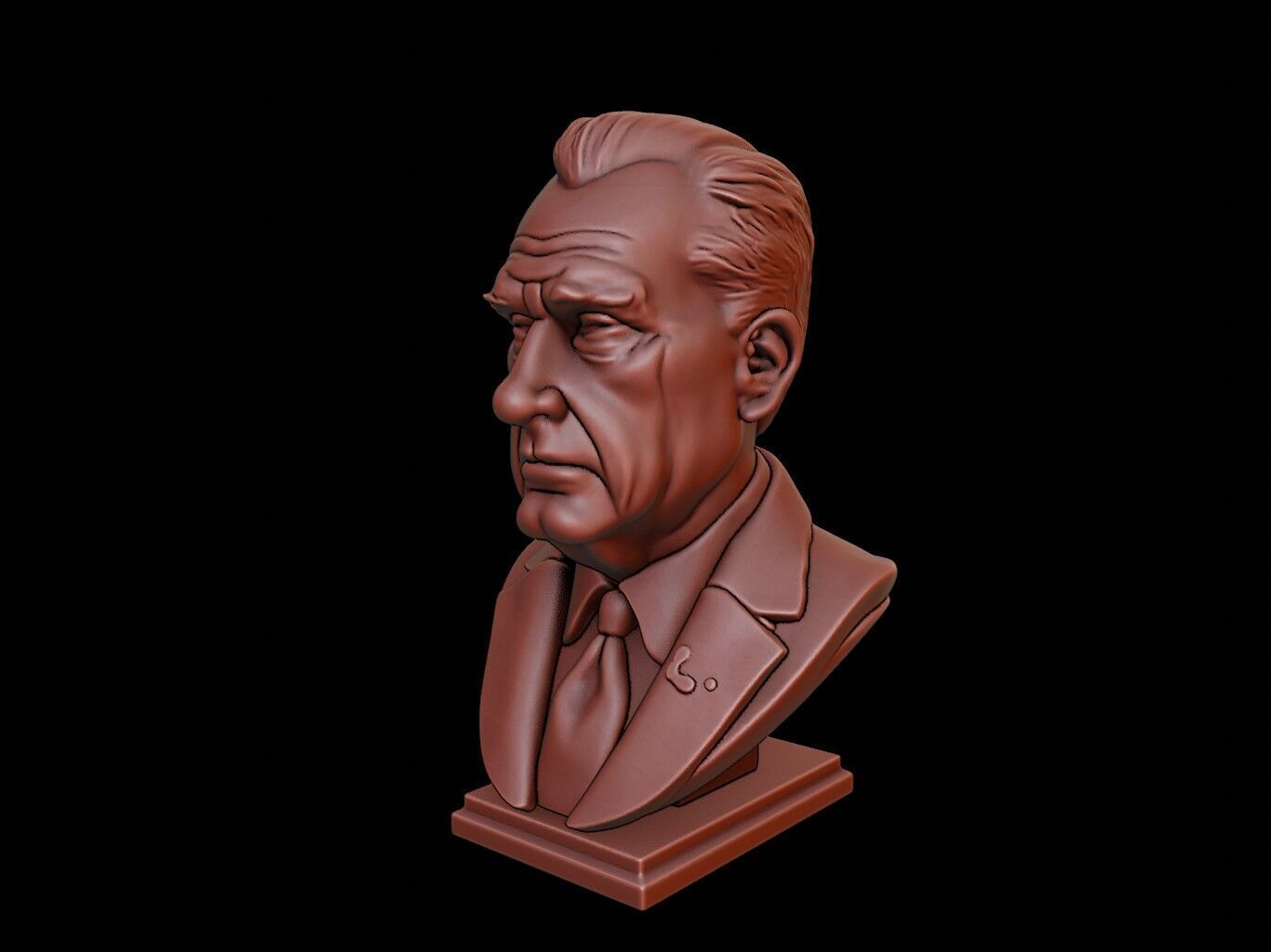 Richard Nixon Bust 3D print model_2