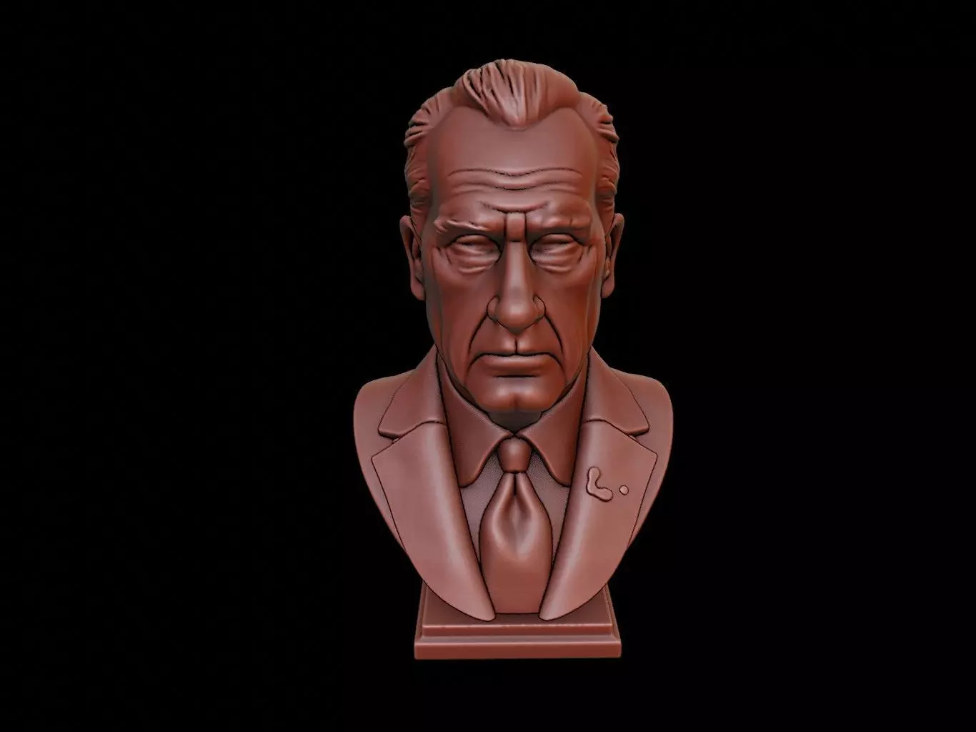 Richard Nixon Bust 3D print model_0