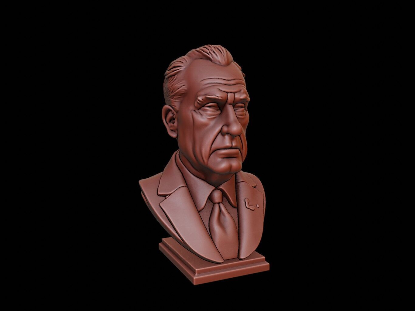 Richard Nixon Bust 3D print model_1