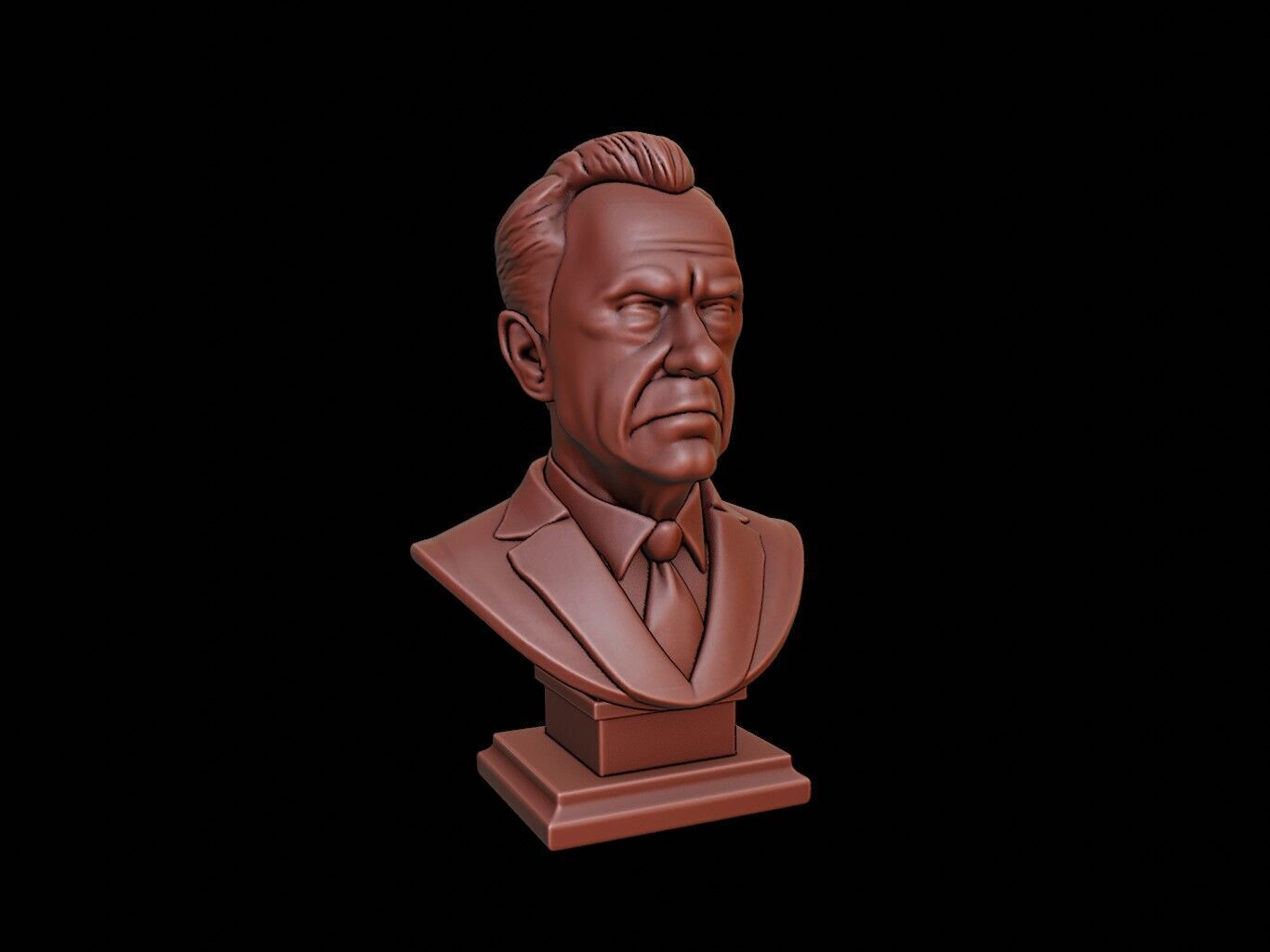 Richard Nixon Bust 3D print model_1