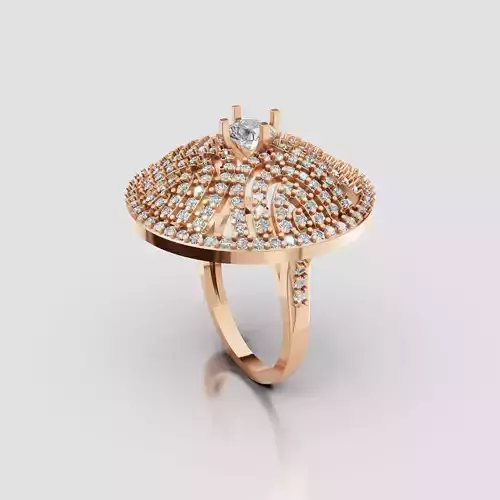 3D Cad jewelry design of Lady diamond ring