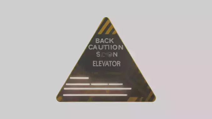 Elevator In Use Caution Sign model Low-poly 3D model