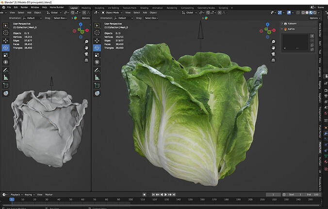 lettuce  Low-poly 3D model 2