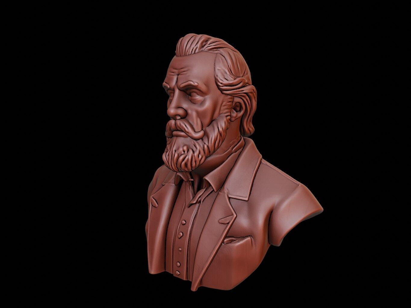 Samuel de Champlain Bust 3D print model_2