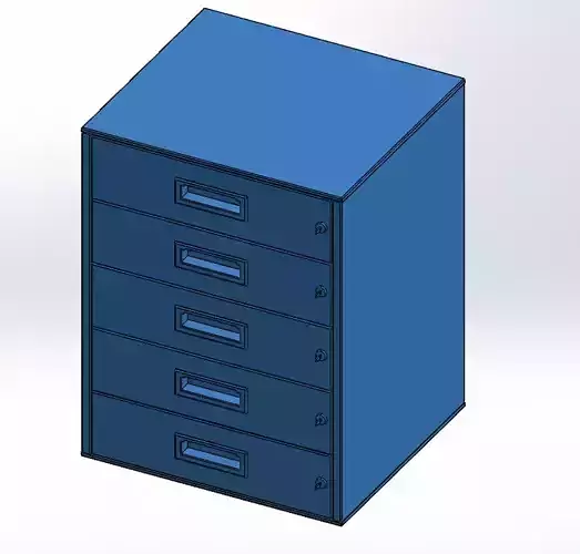 Metal drawer or cabinet or pedestal 5 Drawer H725 x W558 x D500