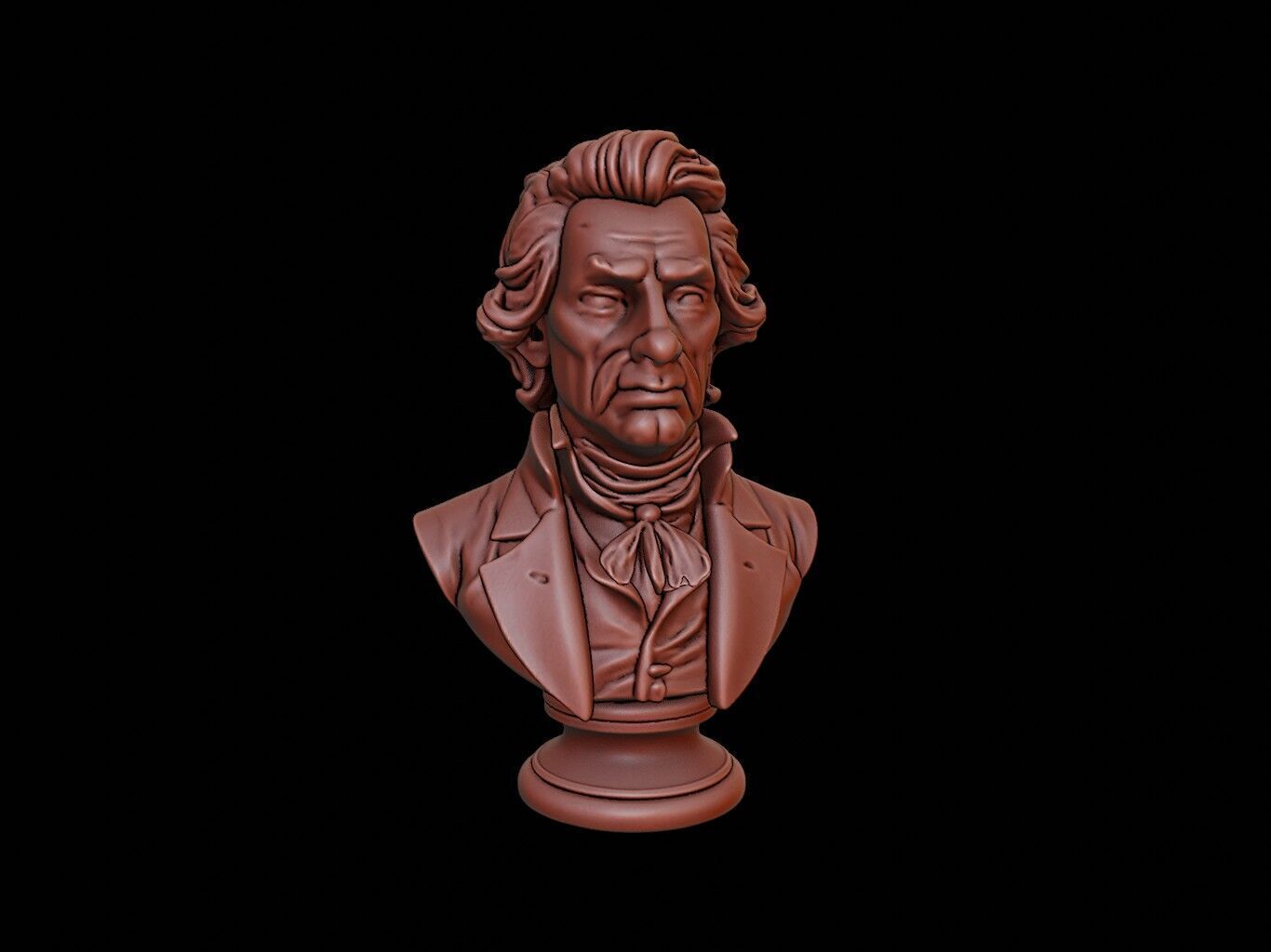 Thomas Jefferson Bust 3D print model_1
