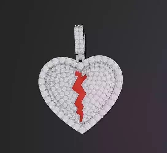 Broken heart pendant
