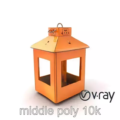 Vintage Cardboard Box Lantern model pack