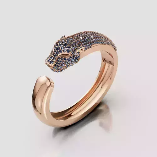 3D design of Tiger Face Bangle