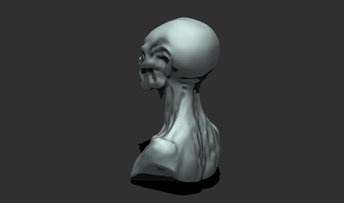Alien Bust 8 - Sculpture Detailed 3D STL 3D model 3D printable | CGTrader