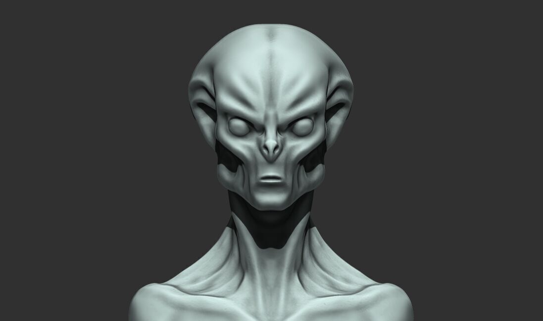 Alien Bust 8 - Sculpture Detailed 3D STL 3D model 3D printable | CGTrader