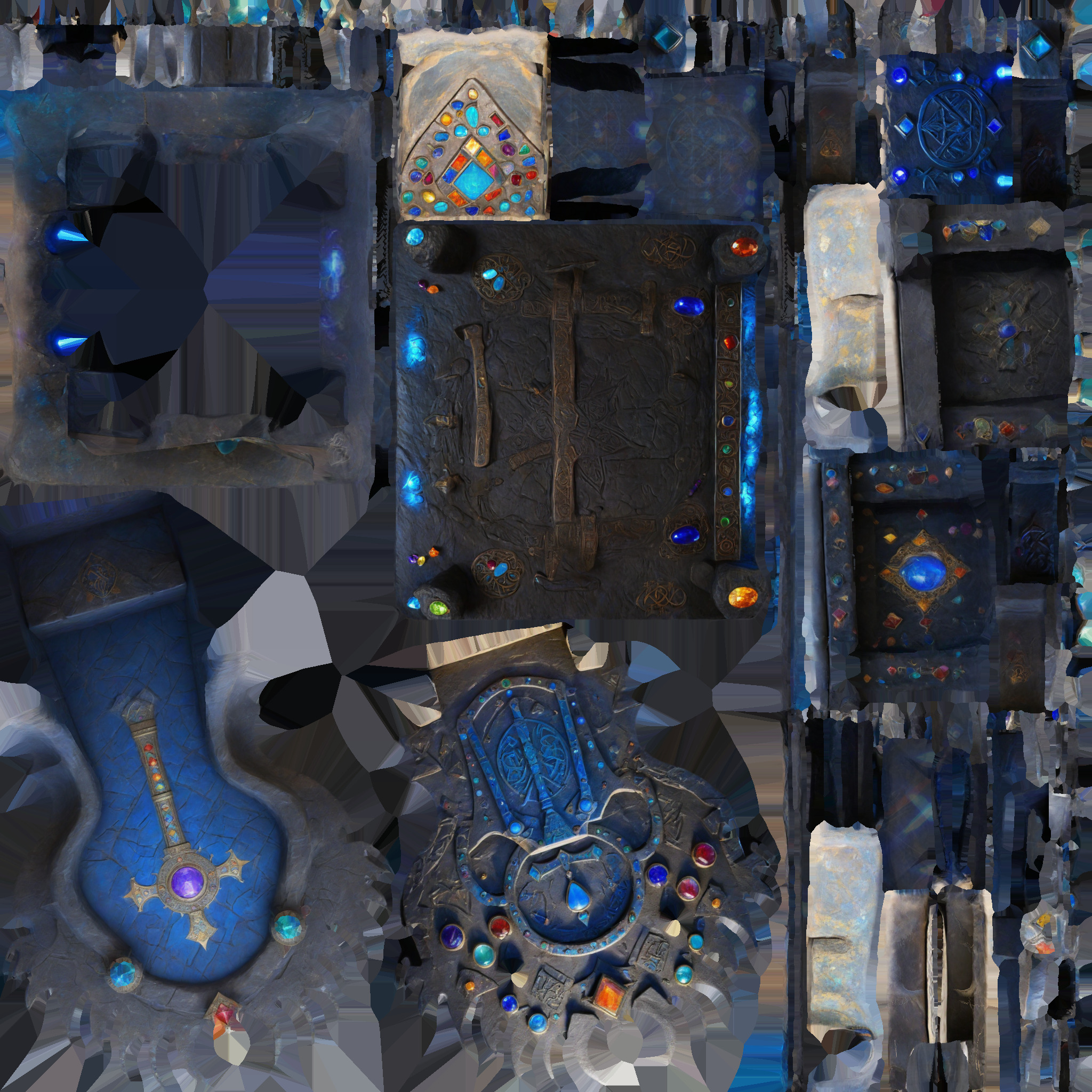 throne Low-poly 3D model_6