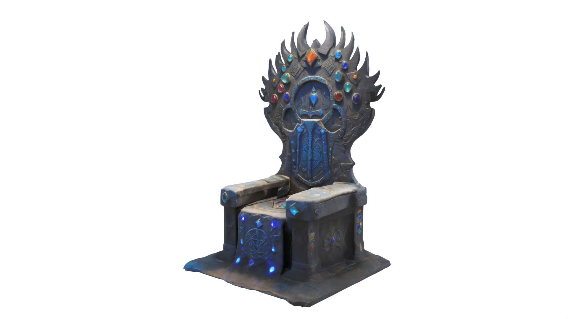 throne Low-poly 3D model_3