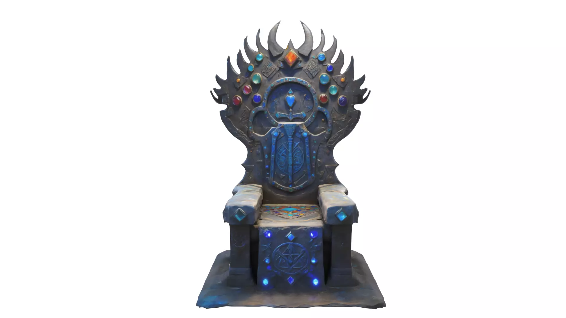 throne Low-poly 3D model_0
