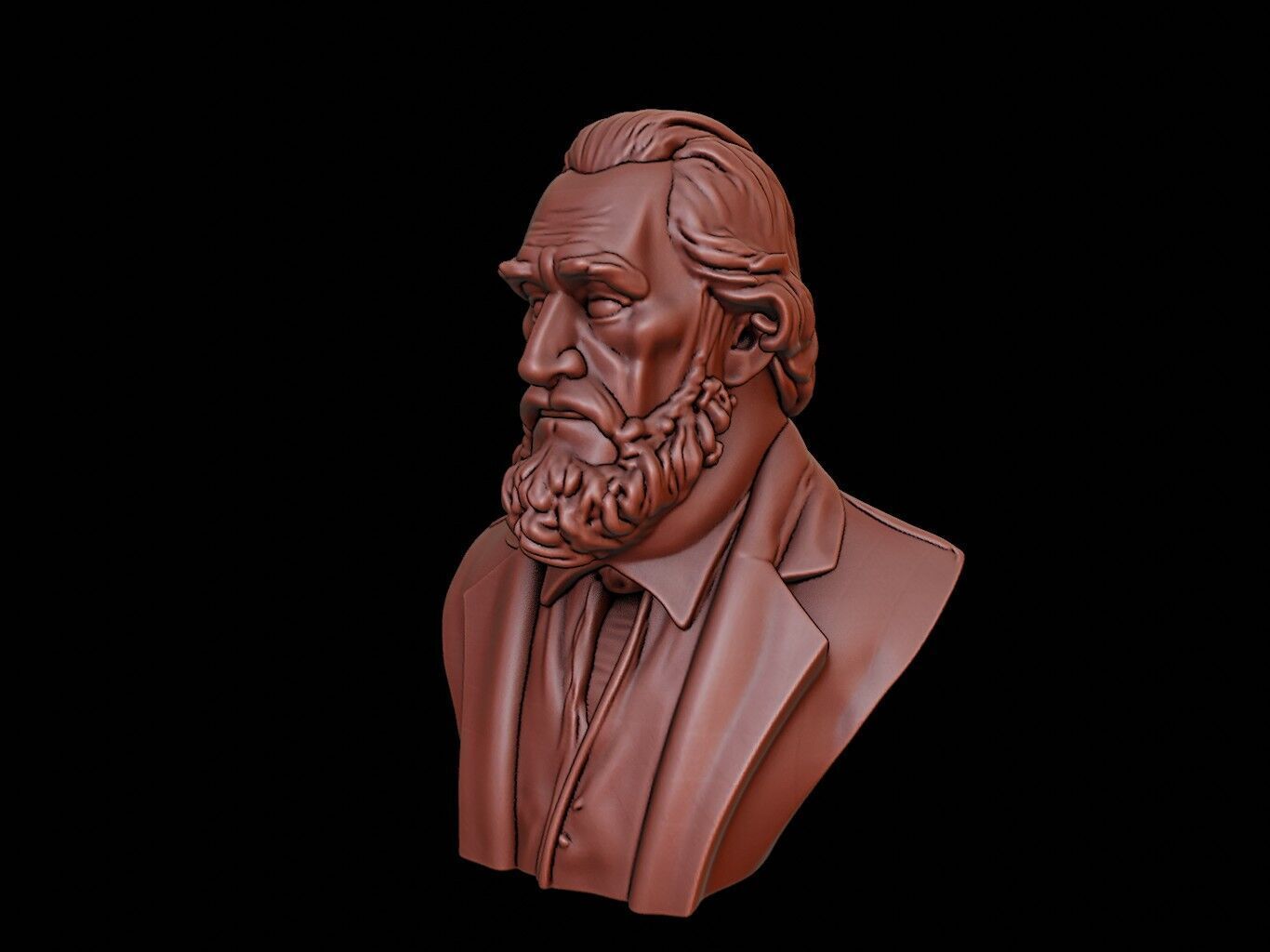 William Clark Bust 3D print model_2