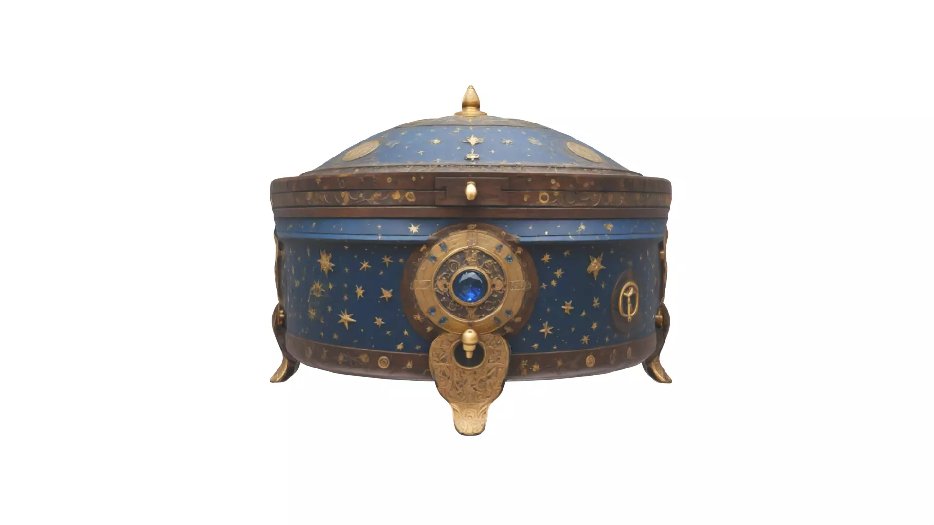 treasure chest box Low-poly 3D model_0