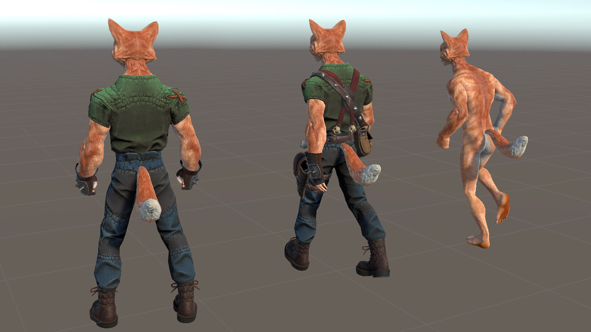 Cat man Low-poly 3D model_22