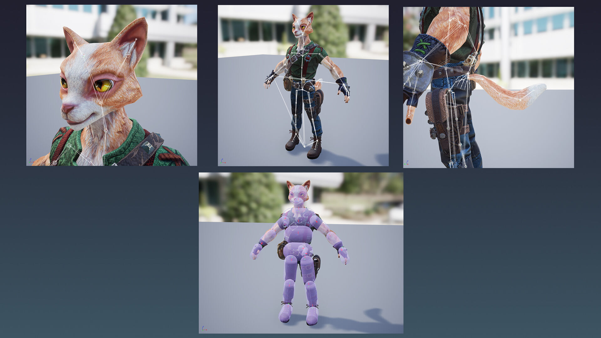 Cat man Low-poly 3D model_10