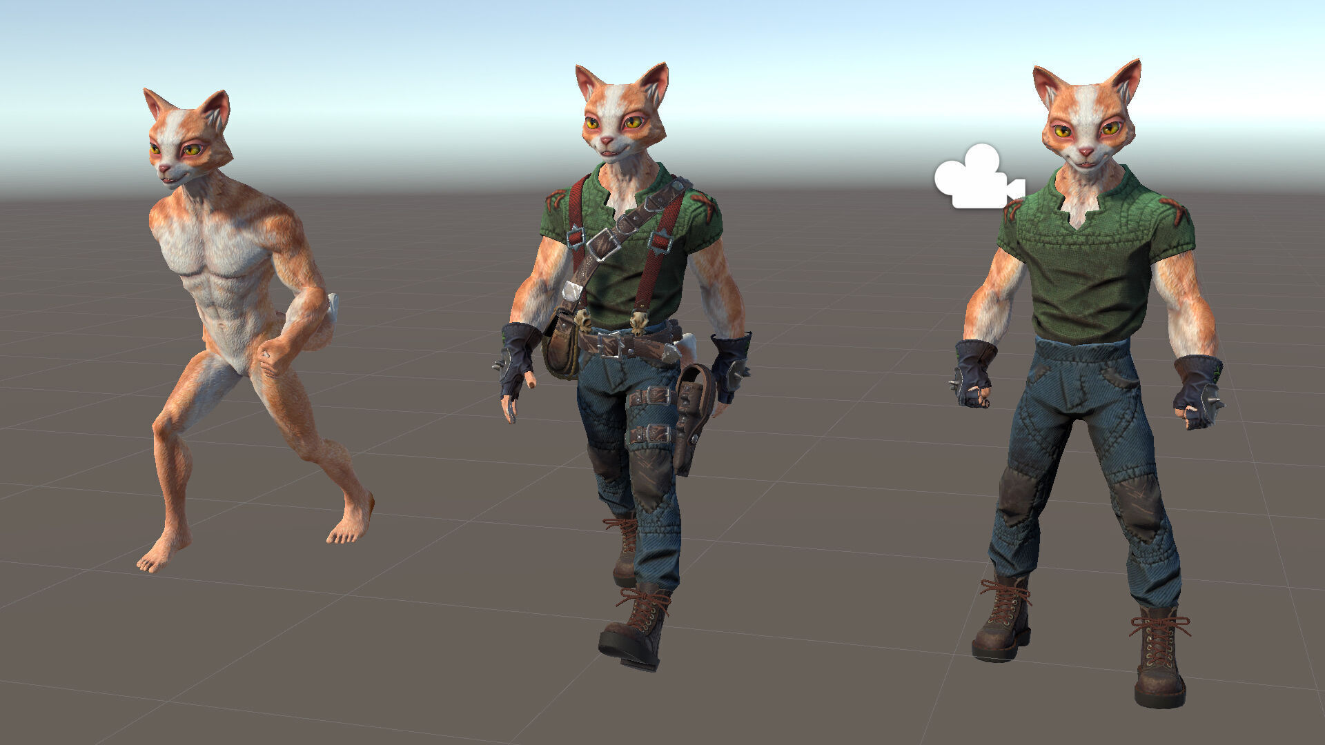 Cat man Low-poly 3D model_21