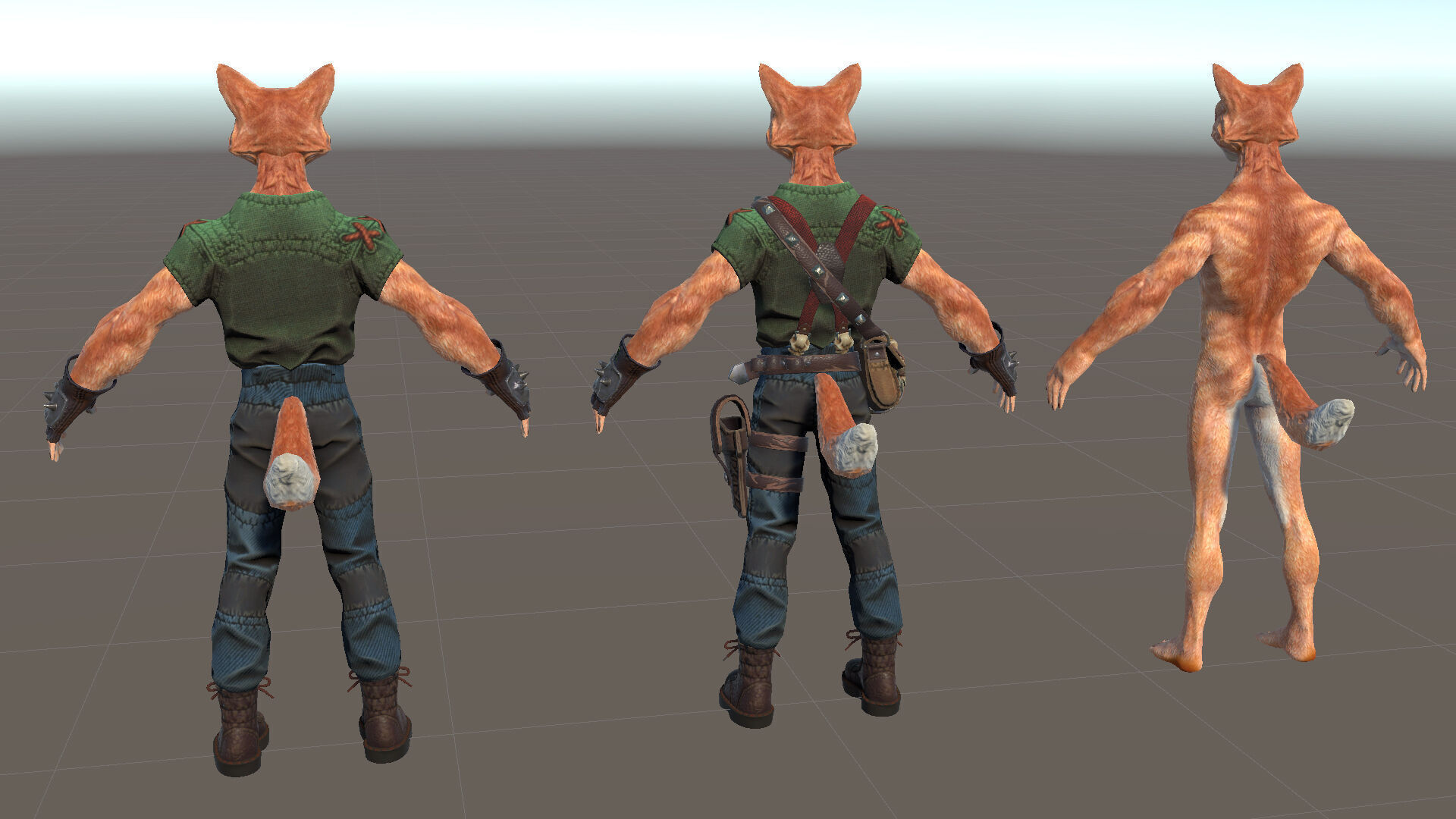Cat man Low-poly 3D model_20
