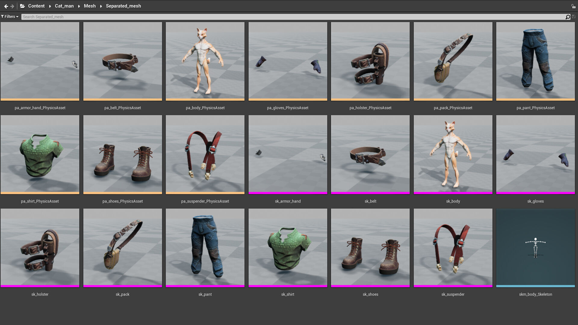 Cat man Low-poly 3D model_16