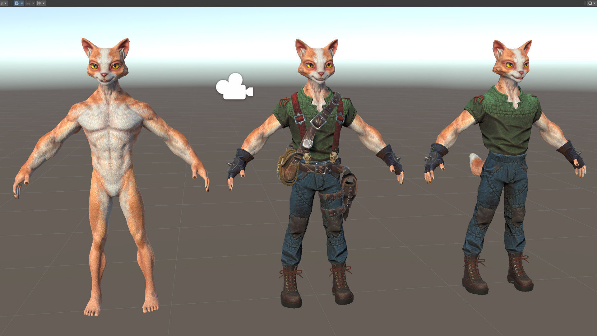 Cat man Low-poly 3D model_19