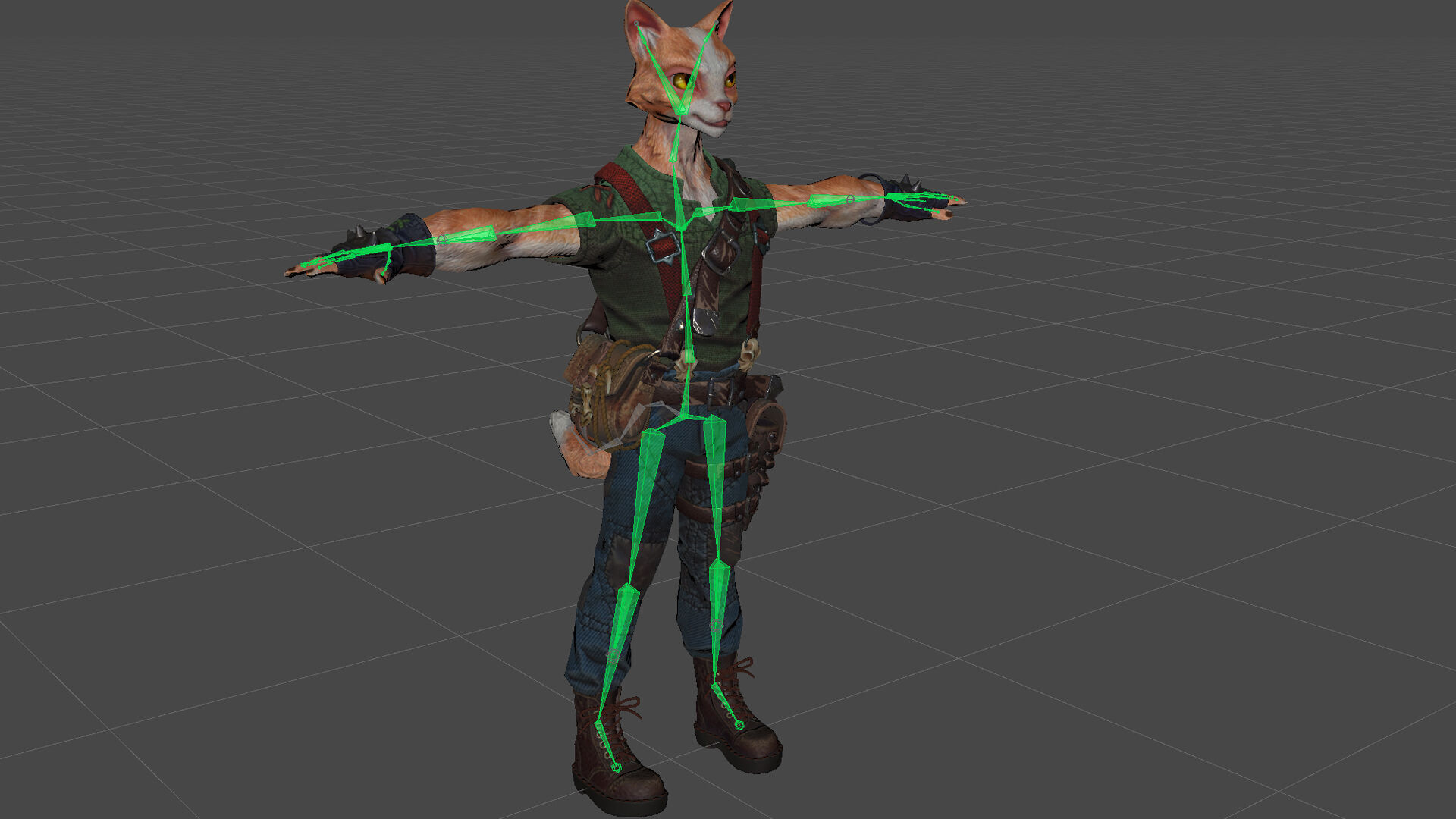 Cat man Low-poly 3D model_23
