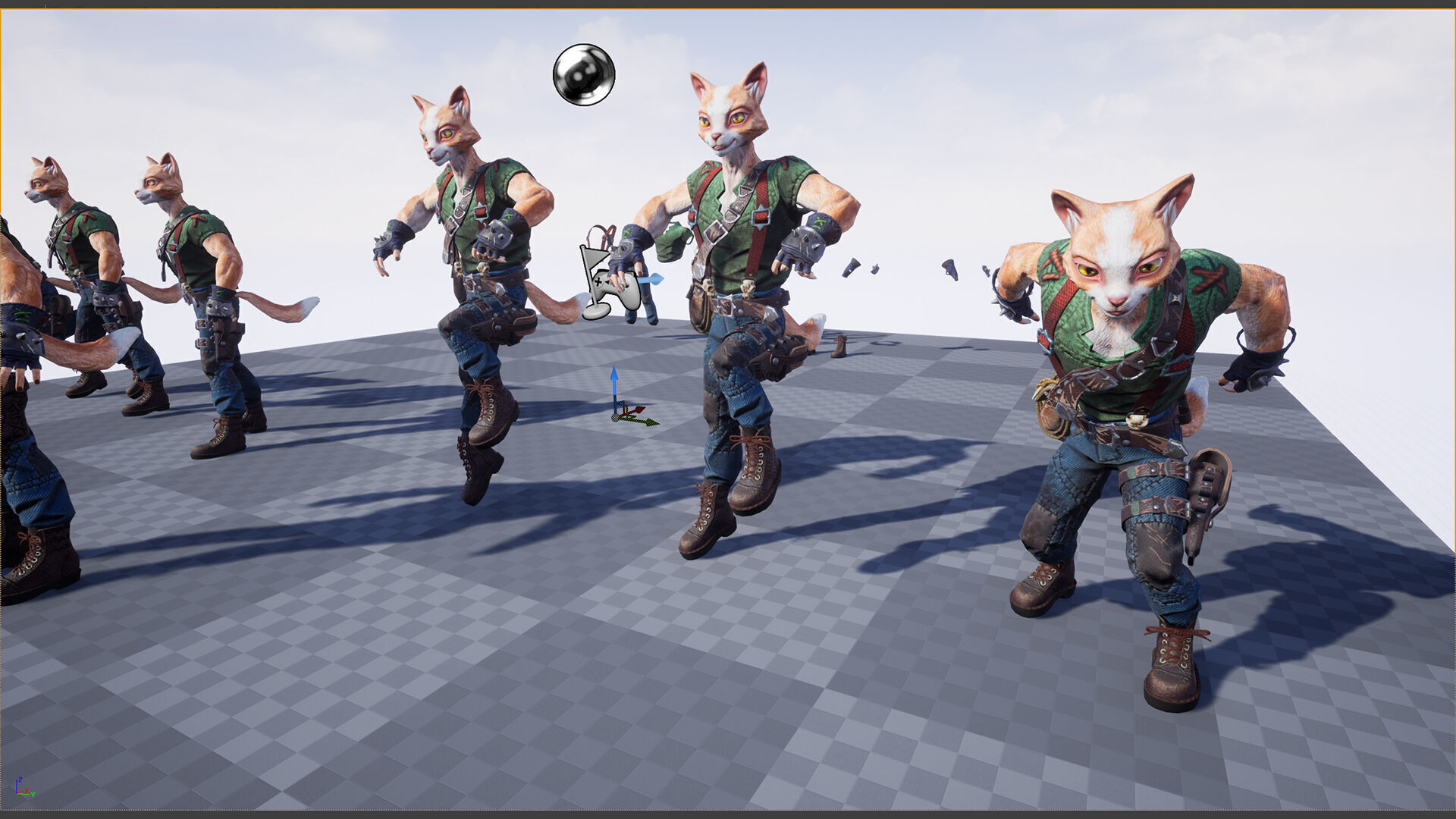 Cat man Low-poly 3D model_6