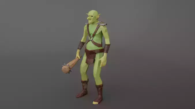 Goblin Fantasy Forest Green monster character Mythical creature  Low-poly 3D model