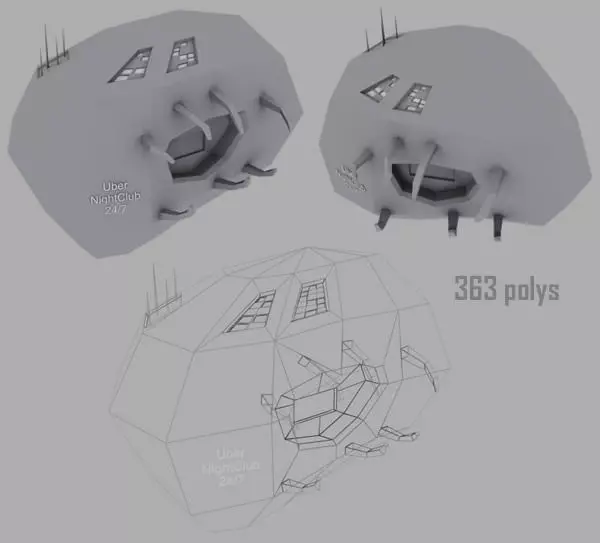 Nightclub three polygons Free 3D model