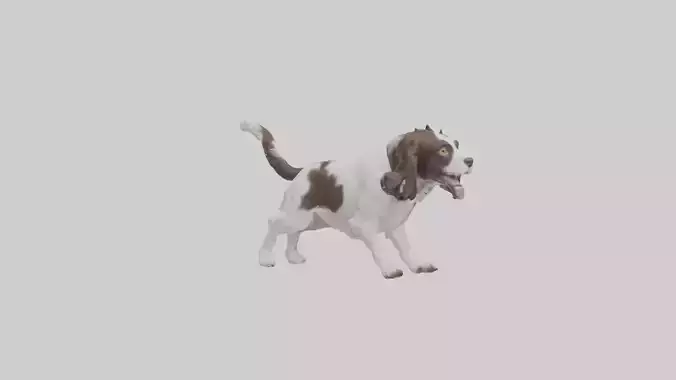 English Springer Spaniel playing model Low-poly 3D model