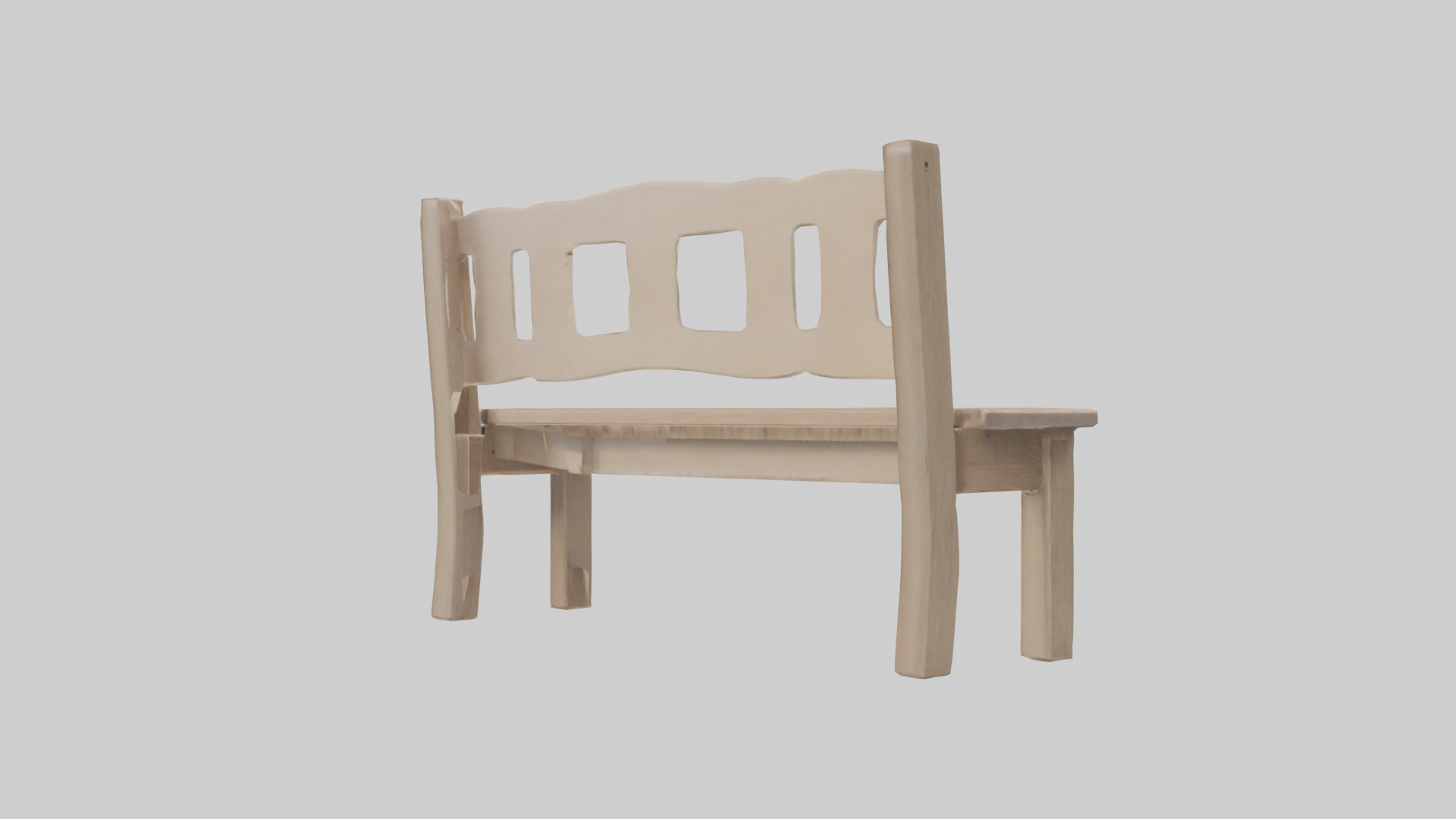 Entryway bench model Low-poly 3D model_16