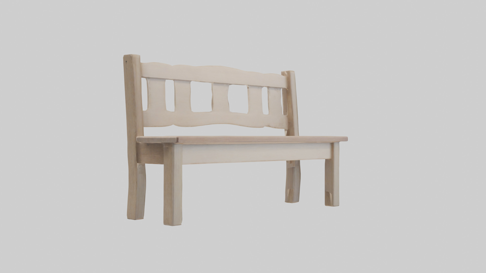 Entryway bench model Low-poly 3D model_11