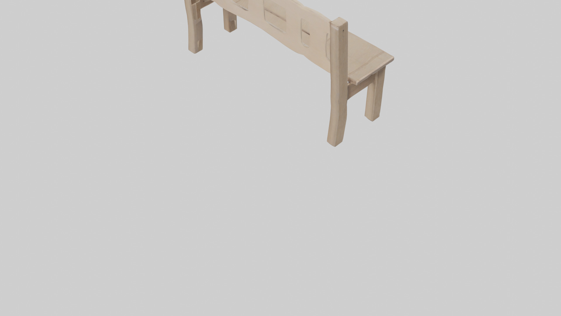 Entryway bench model Low-poly 3D model_7