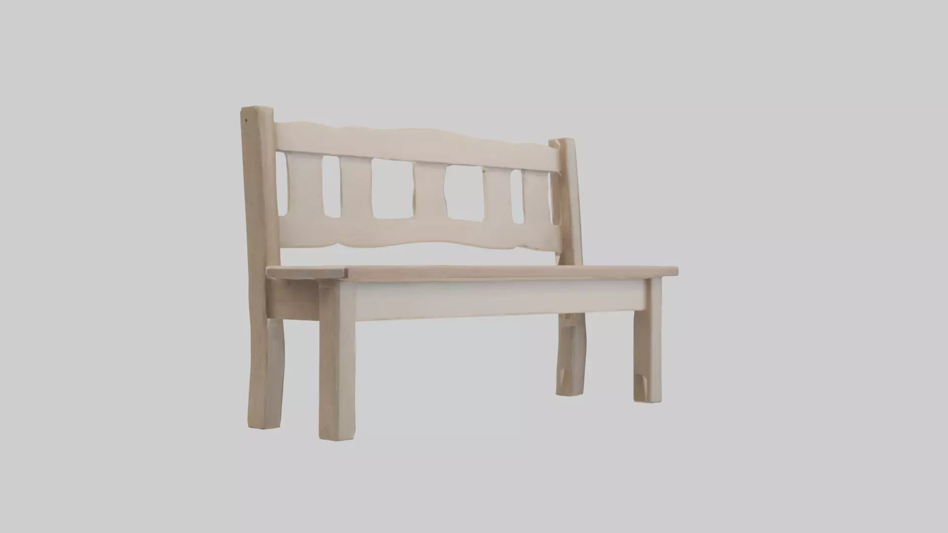 Entryway bench model Low-poly 3D model_0