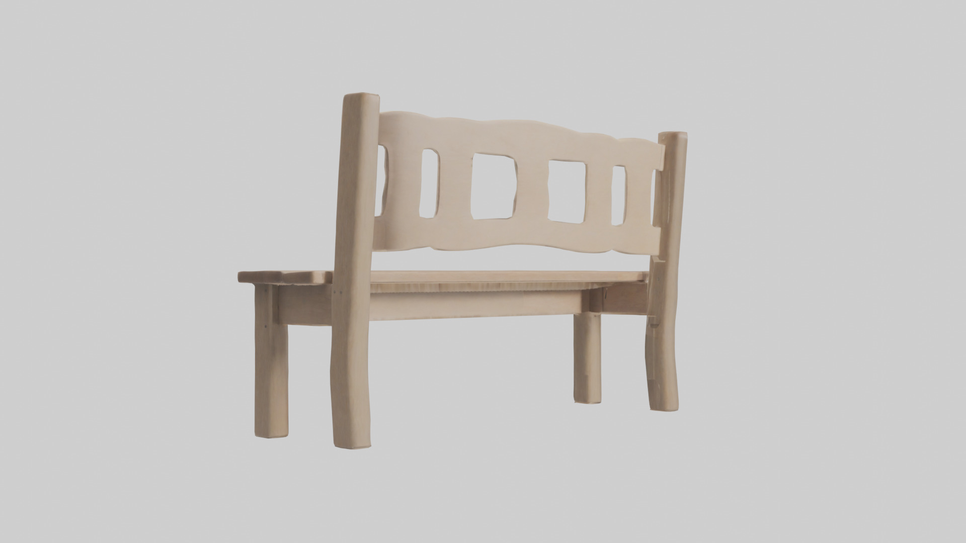 Entryway bench model Low-poly 3D model_3