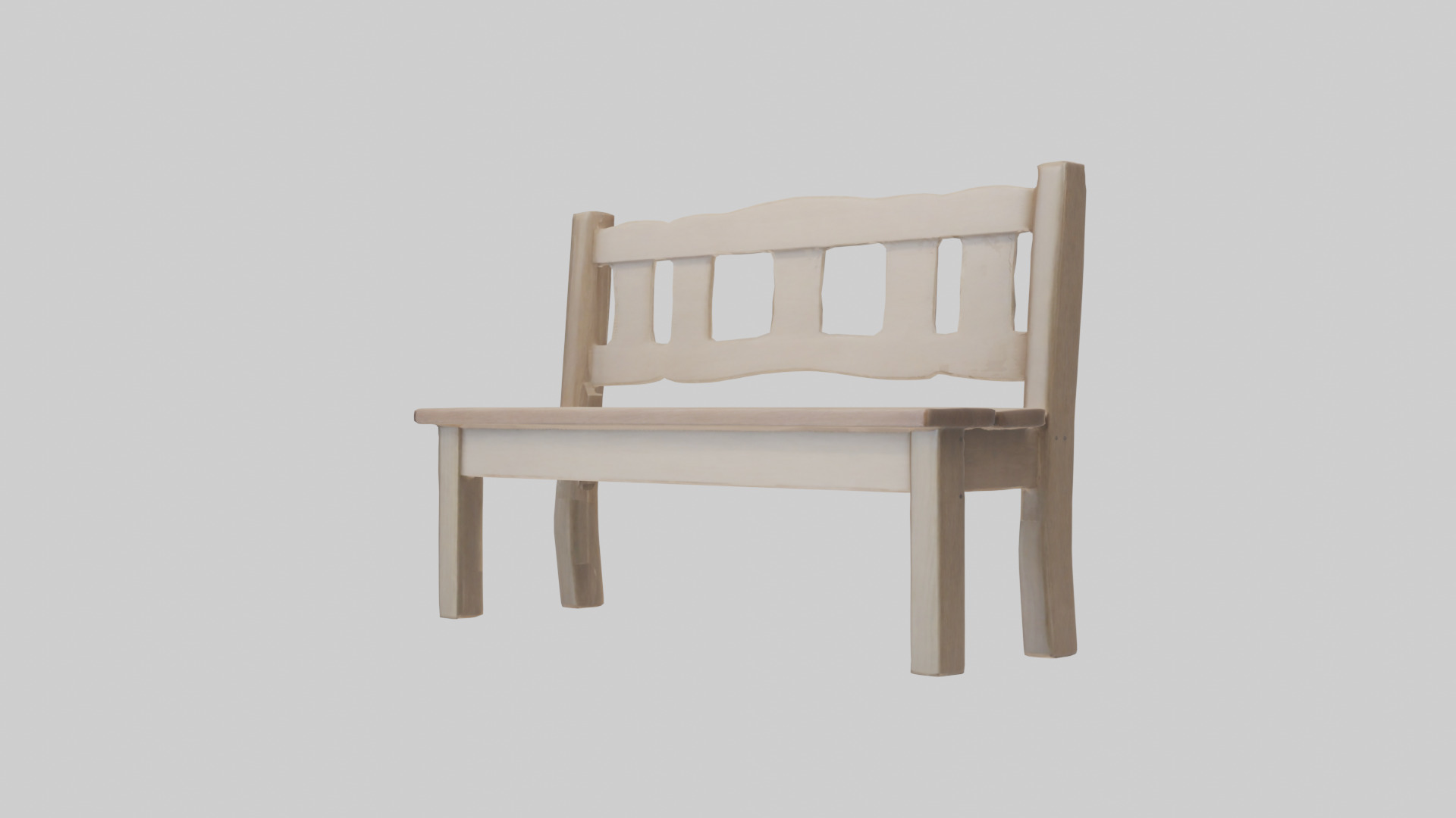 Entryway bench model Low-poly 3D model_2