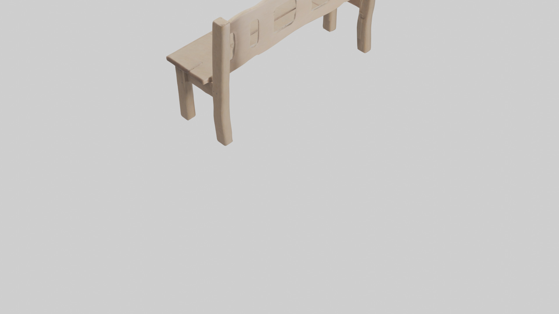 Entryway bench model Low-poly 3D model_5